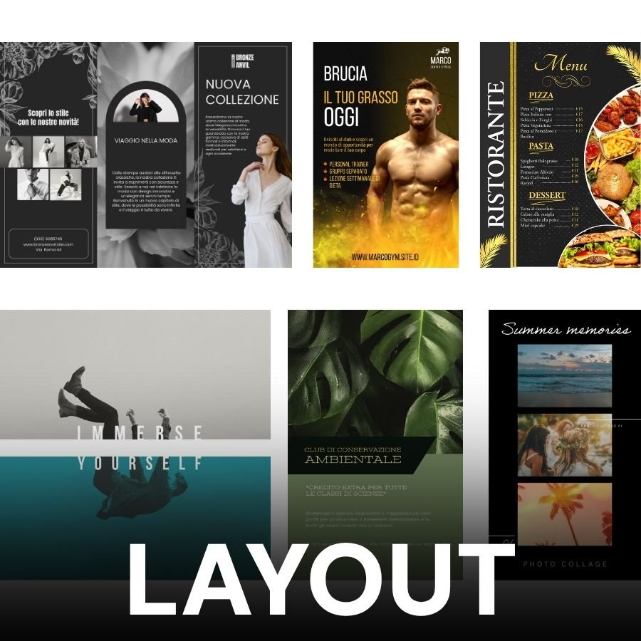 Gallery Progetti unici. Copertina di report aziendale con layout grafico pulito, colori tenui e tipografia elegante. dmplus. dm+. Damiano Macaluso