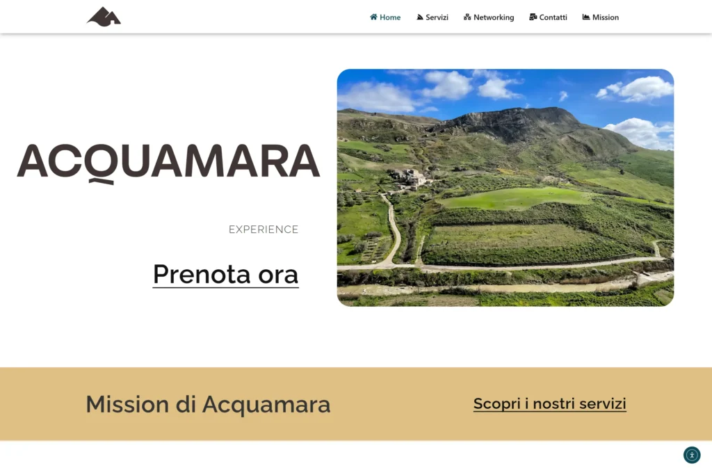 Sito web di Acquamara, museo immersivo siciliano tra tecnologia e tradizioni rurali