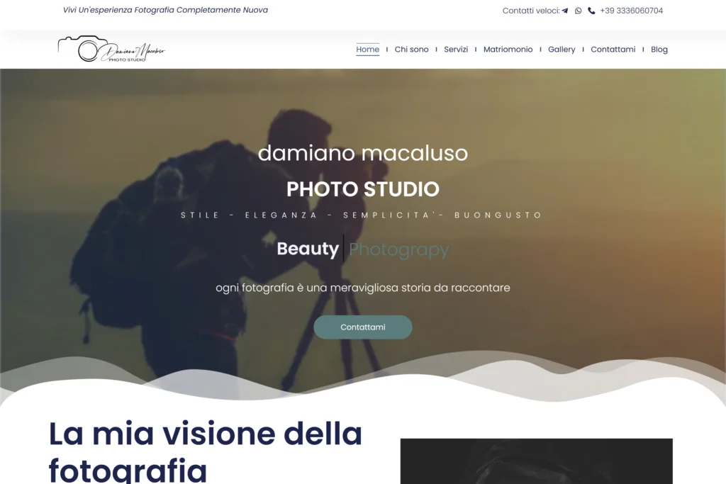 Sito web dello studio fotografico di Damiano Macaluso: matrimoni, ritratti e stampe fine art