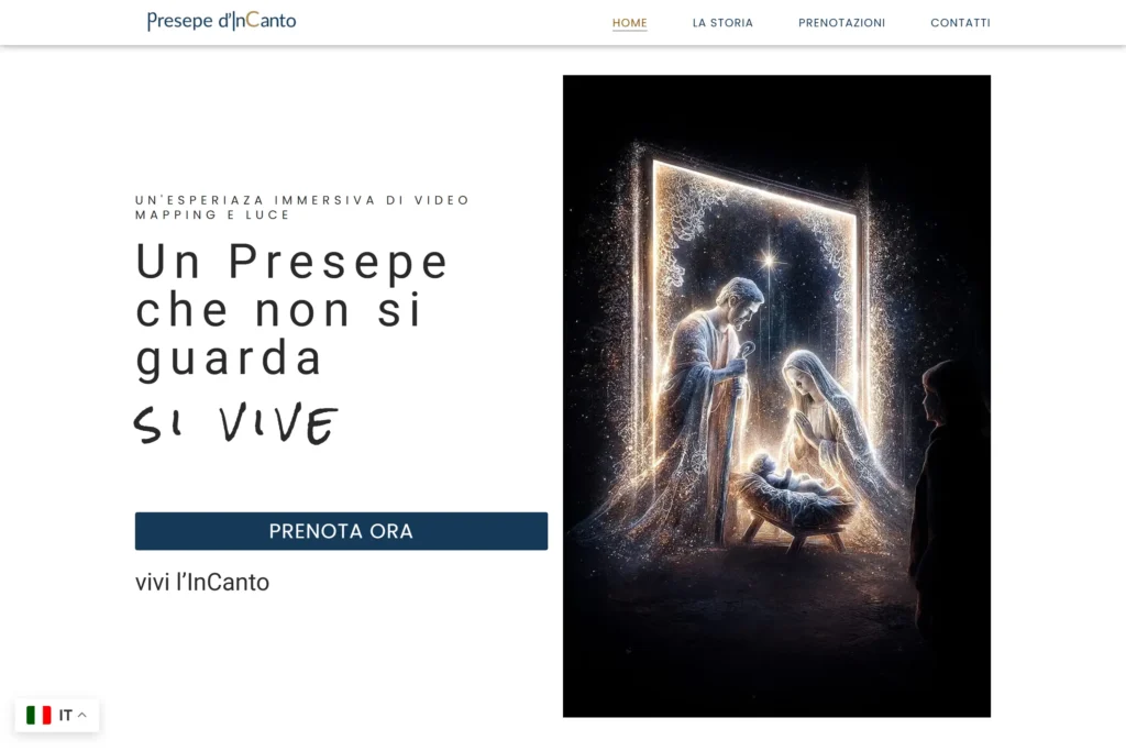 Sito web del Presepe d’InCanto, mostra con luci e video-mapping a Petralia Soprana
