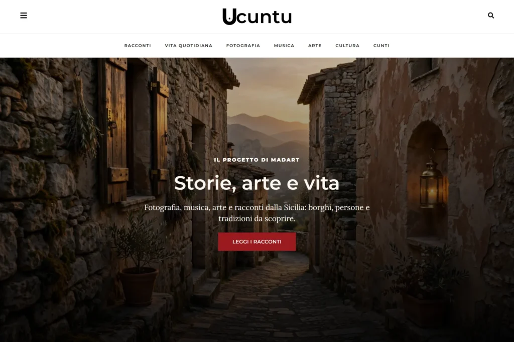 Sito web di Ucuntu, storie, arte e vita dalla Sicilia